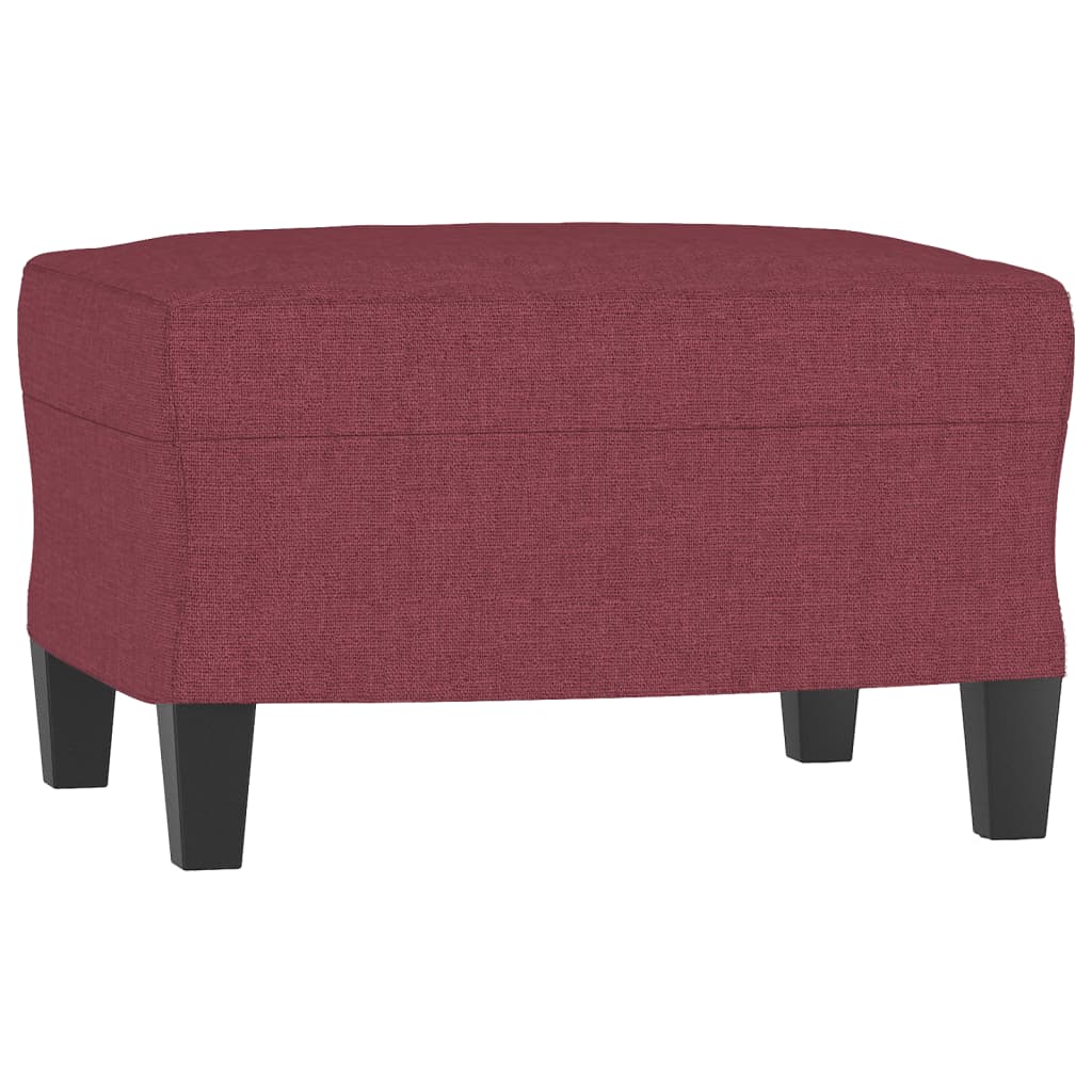 Trosjed s tabureom crvena boja vina 180 cm od tkanine