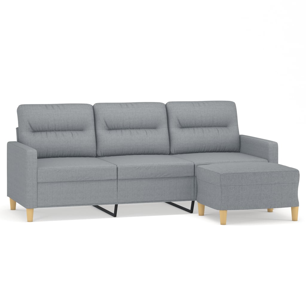 Trosjed s tabureom svjetlosivi 180 cm od tkanine