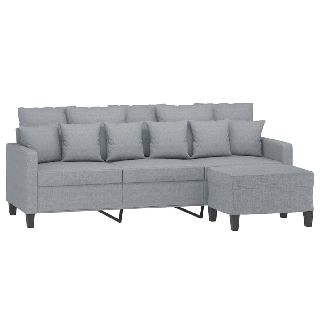 Trosjed s tabureom svjetlosivi 180 cm od tkanine