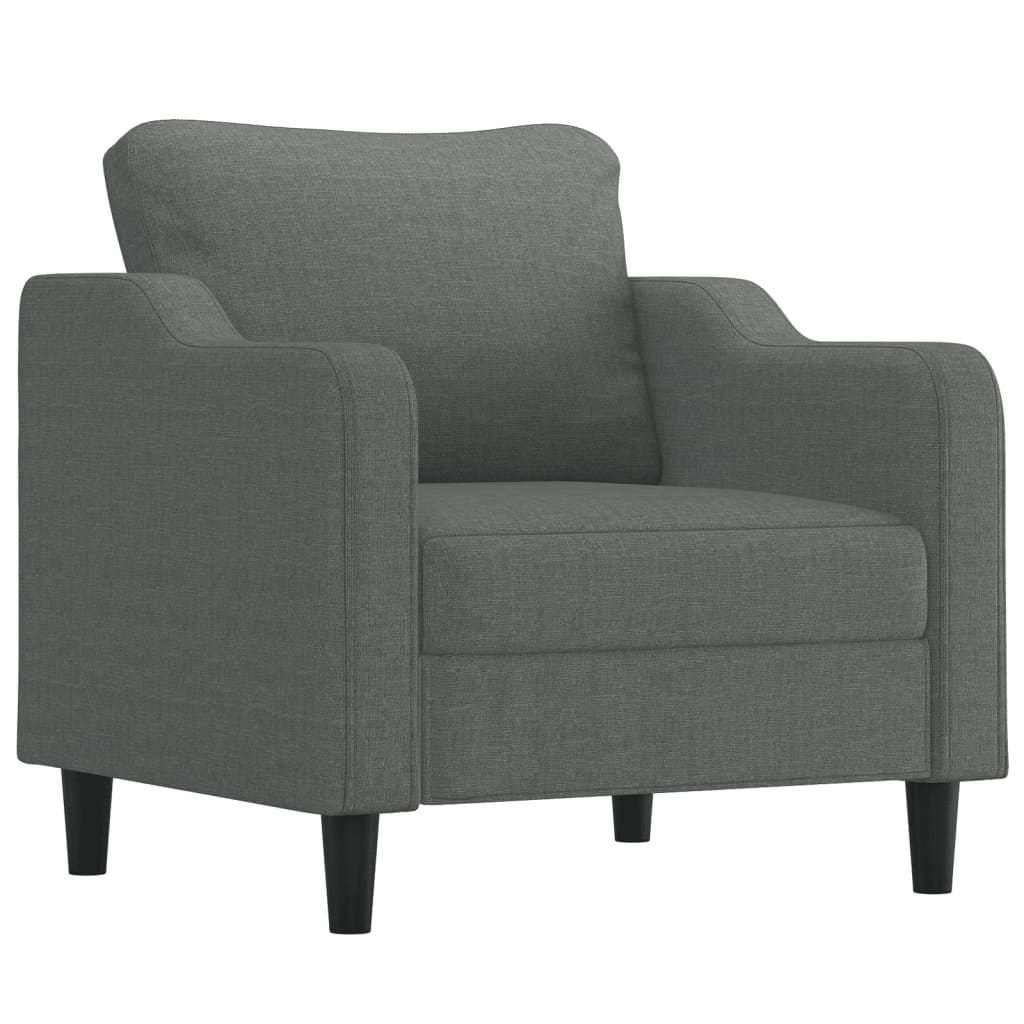 Fotelja s tabureom tamnosiva 60 cm od tkanine