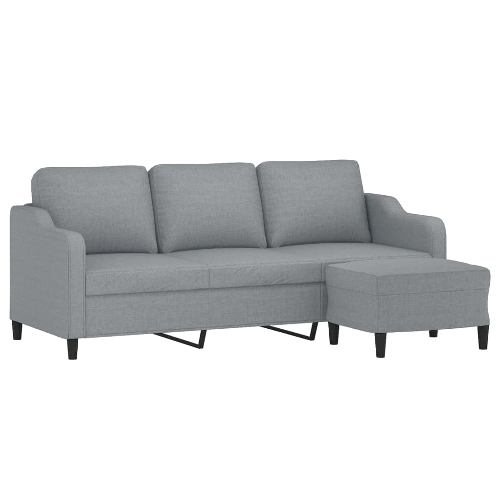 Trosjed s tabureom svjetlosivi 180 cm od tkanine