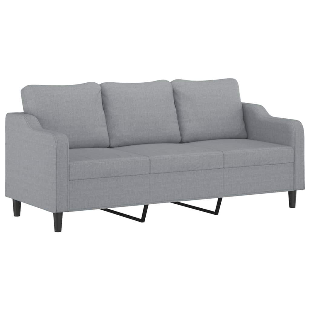 Trosjed s tabureom svjetlosivi 180 cm od tkanine