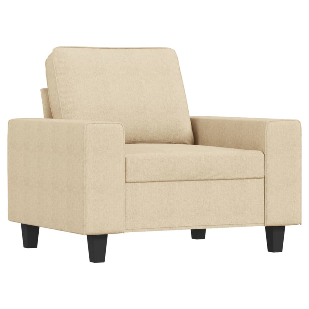 Fotelja s tabureom krem 60 cm od tkanine