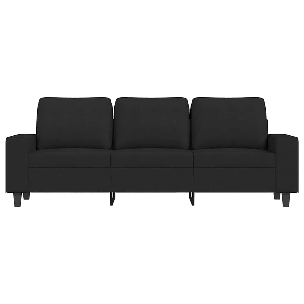 Trosjed s tabureom crni 180 cm od tkanine
