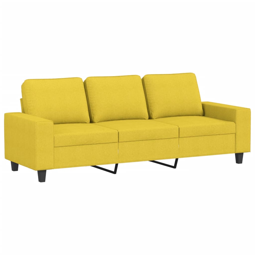 Trosjed s tabureom svjetložuti 180 cm od tkanine