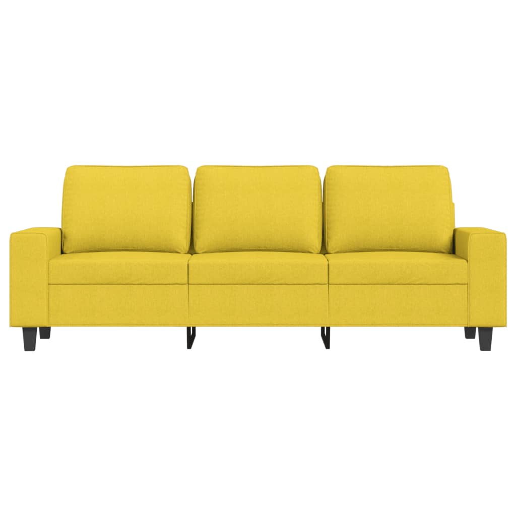 Trosjed s tabureom svjetložuti 180 cm od tkanine