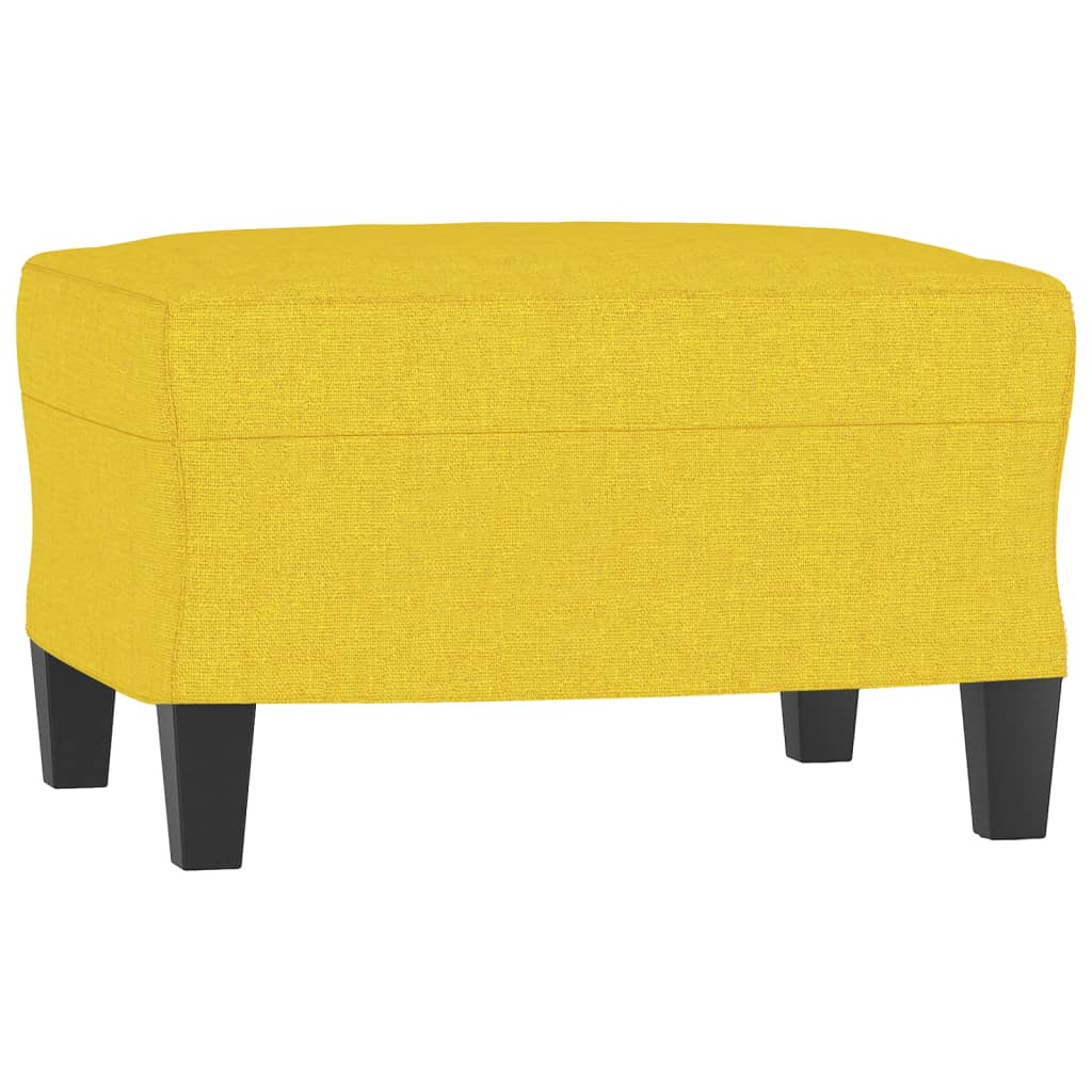 Trosjed s tabureom svjetložuti 180 cm od tkanine