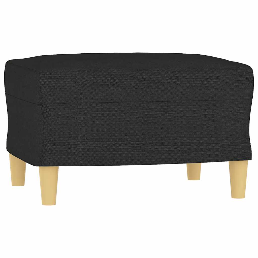 Fotelja s tabureom crna 60 cm od tkanine