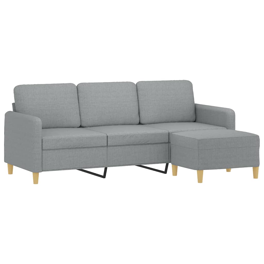 Trosjed s tabureom svjetlosivi 180 cm od tkanine