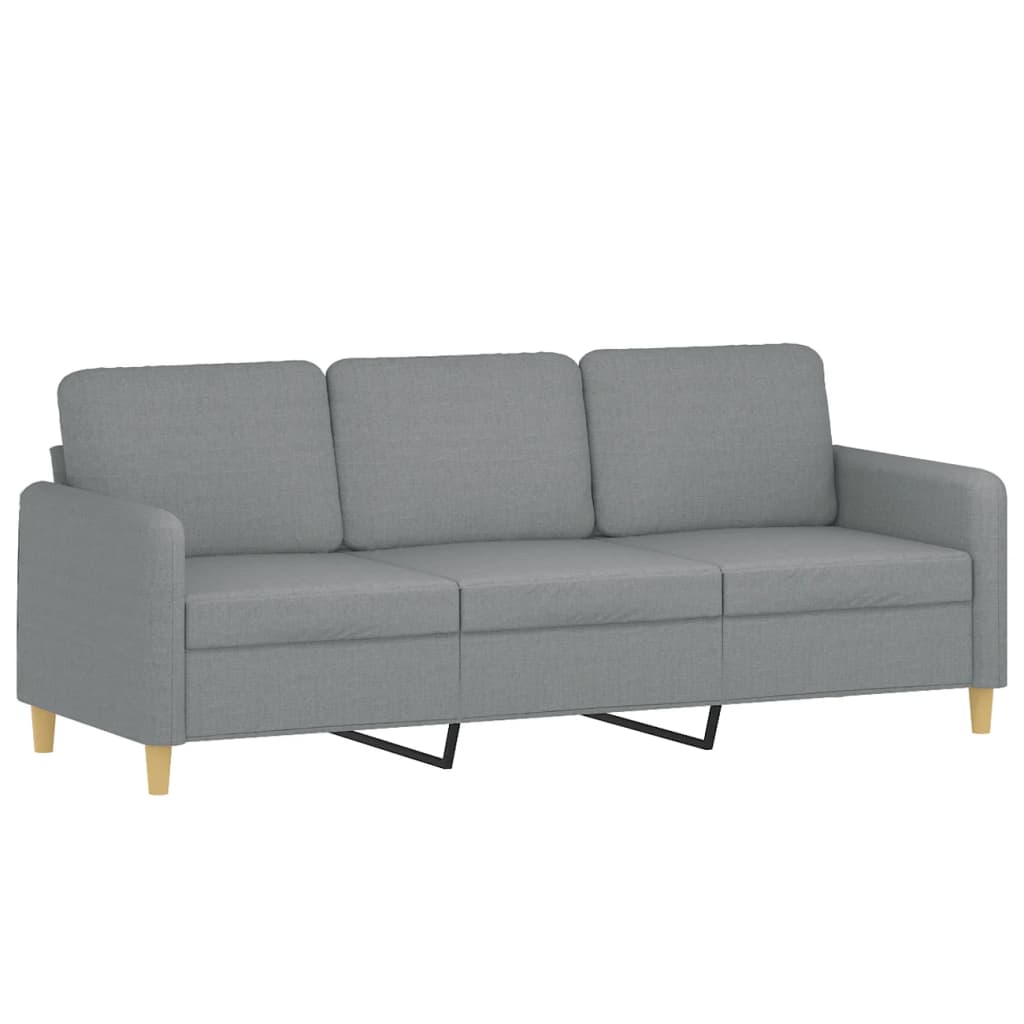 Trosjed s tabureom svjetlosivi 180 cm od tkanine