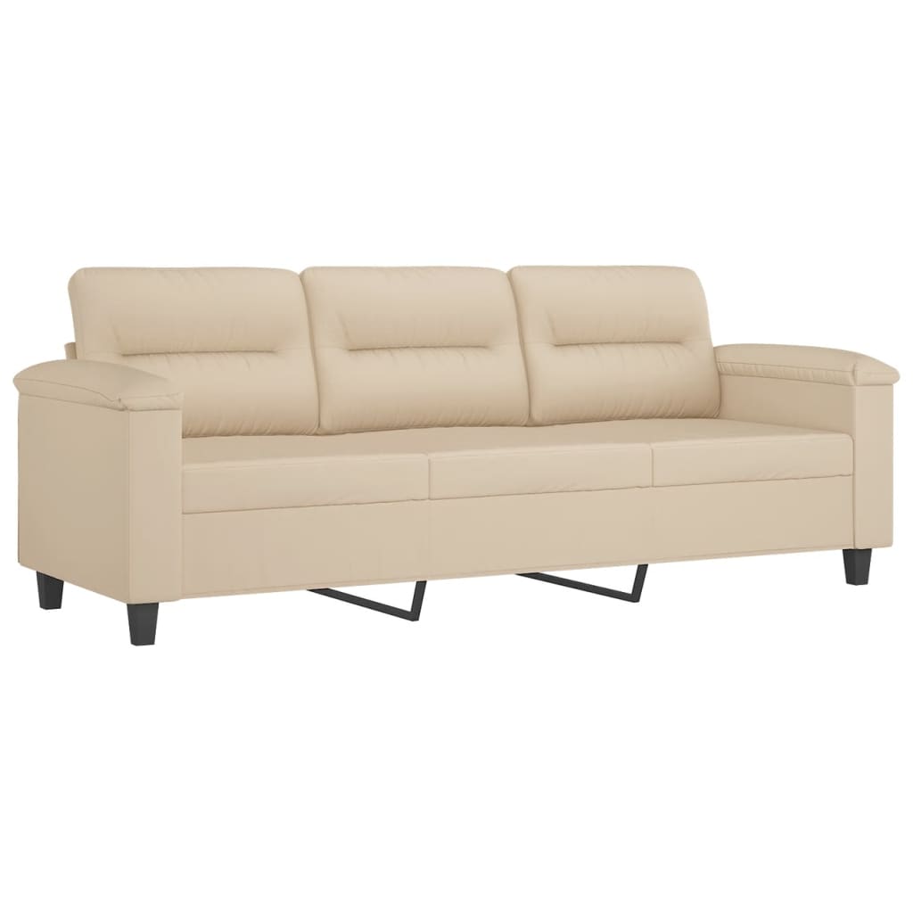Trosjed s tabureom krem 180 cm od mikrovlakana