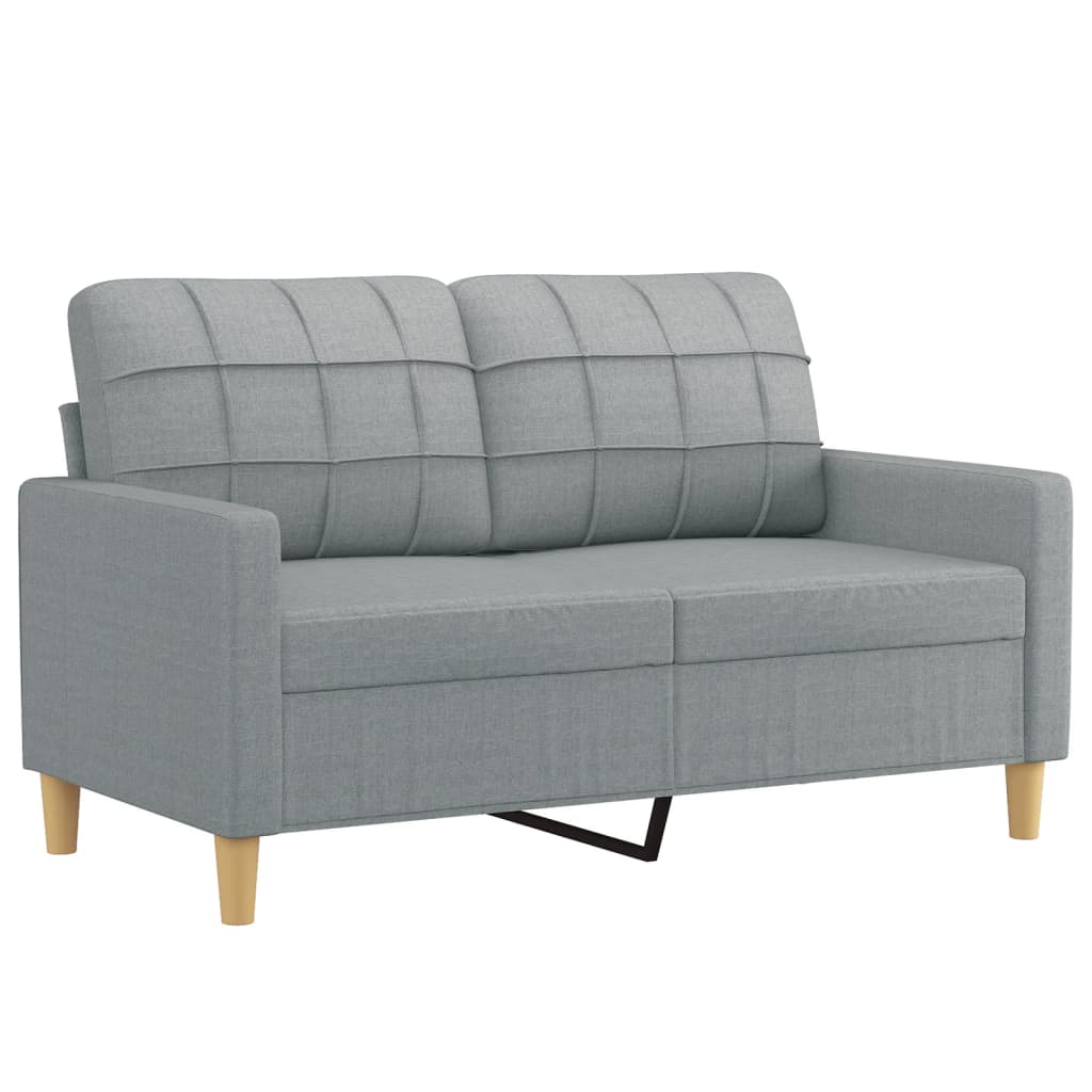 3-dijelni set sofa s jastucima svjetlosivi od tkanine