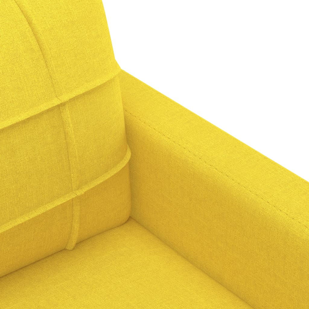 3-dijelni set sofa s jastucima svjetložuti od tkanine