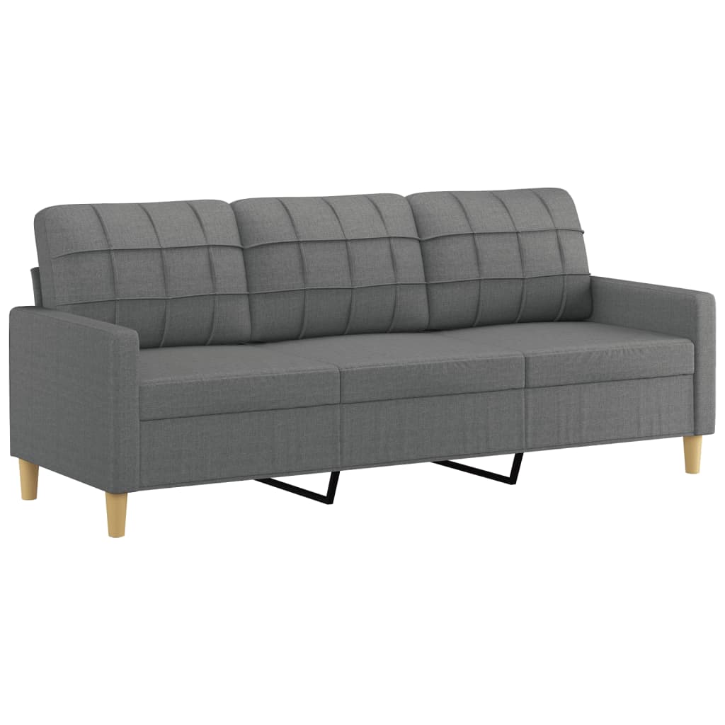 4-dijelni set sofa s jastucima tamnosivi od tkanine