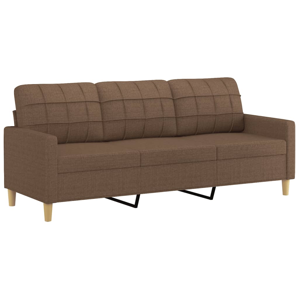 4-dijelni set sofa s jastucima smeđi od tkanine