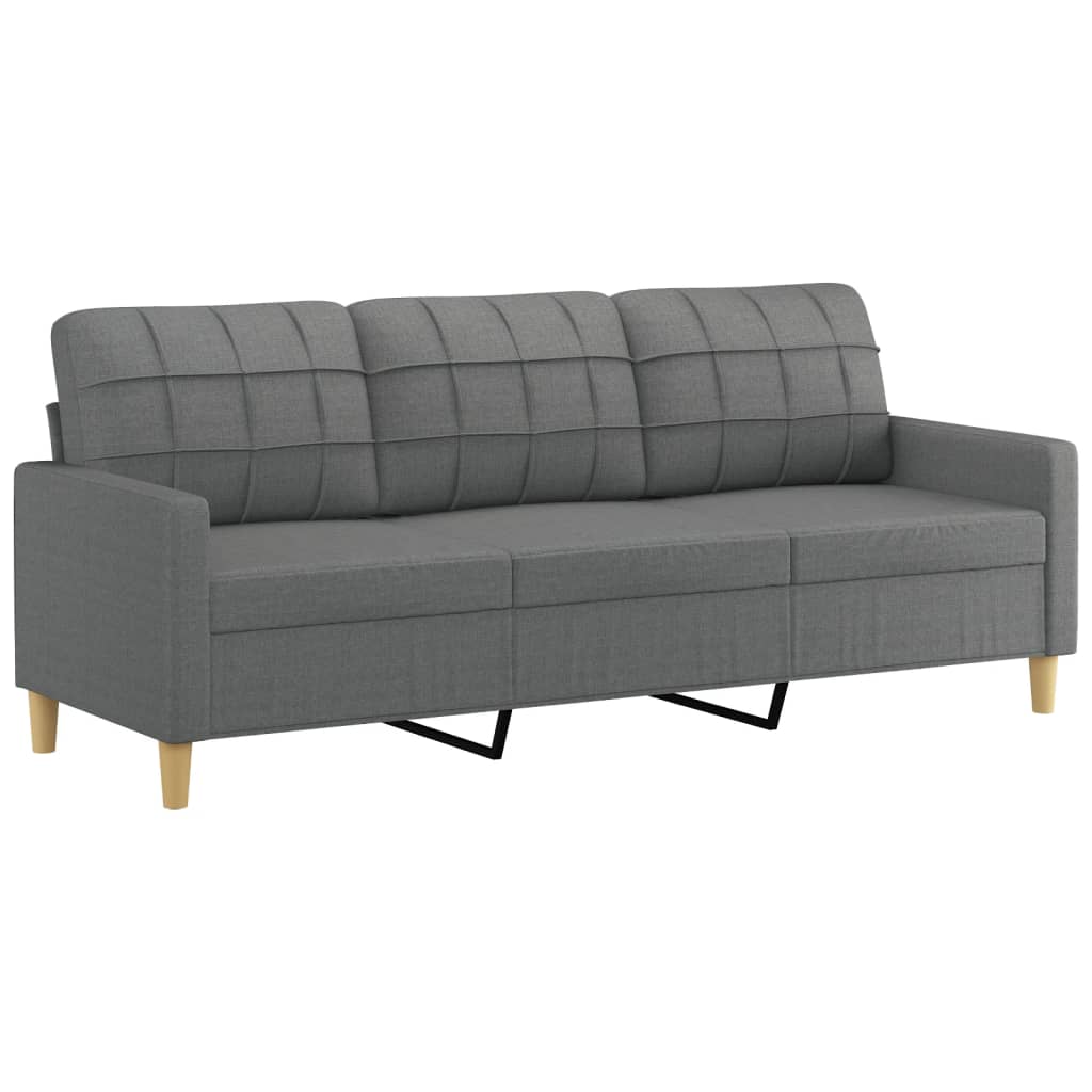 4-dijelni set sofa s jastucima tamnosivi od tkanine