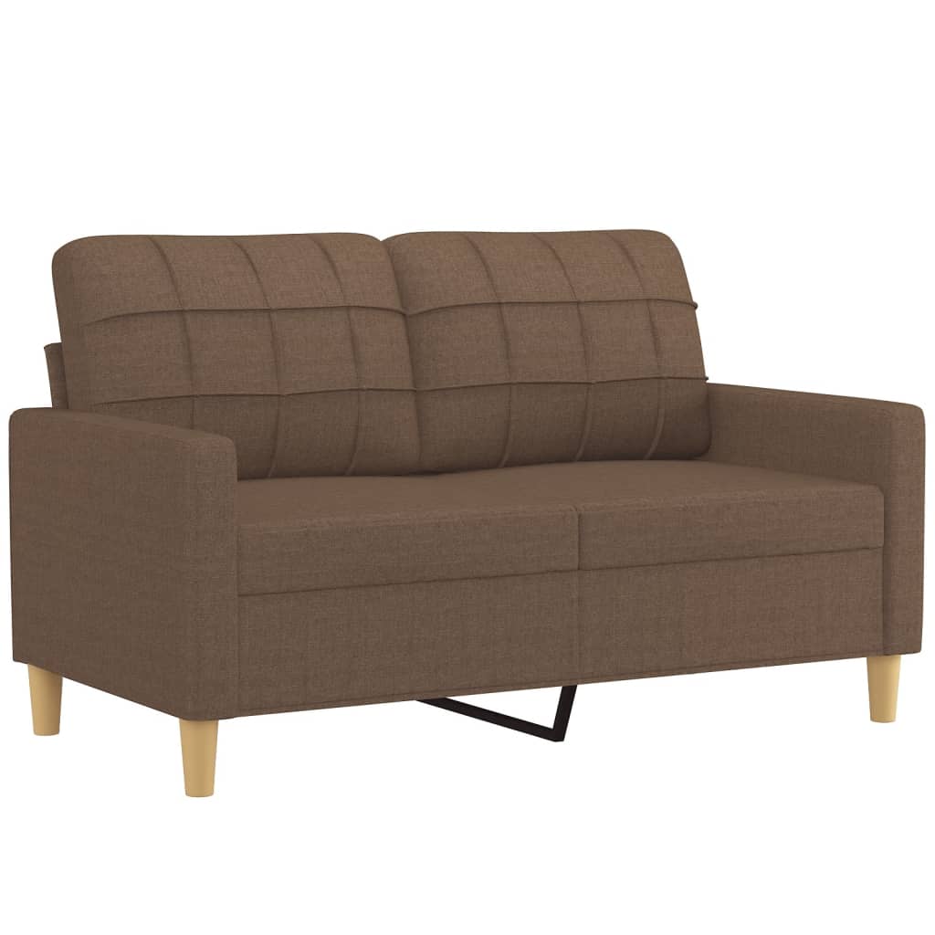 4-dijelni set sofa s jastucima smeđi od tkanine