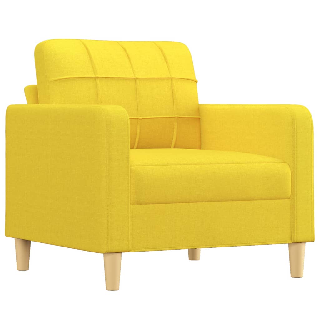 4-dijelni set sofa s jastucima svjetložuti od tkanine