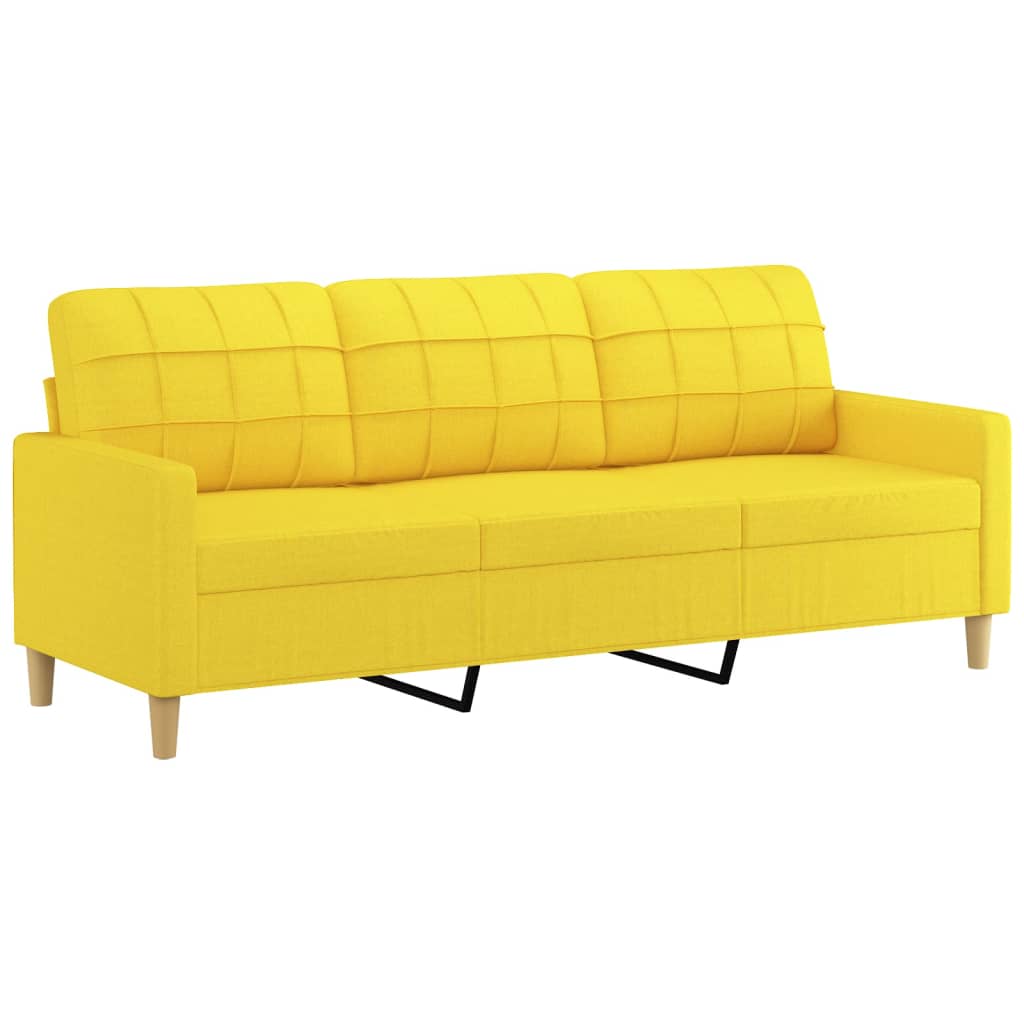 4-dijelni set sofa s jastucima svjetložuti od tkanine