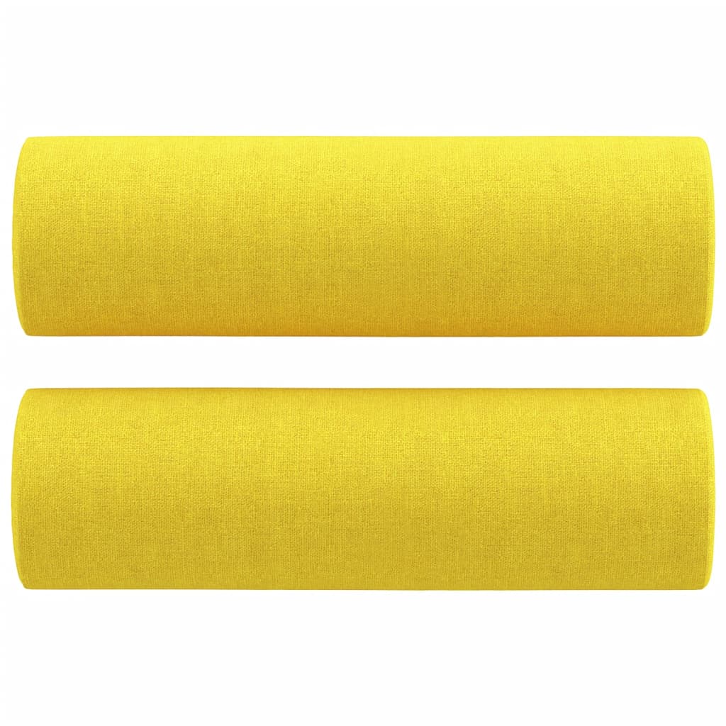 4-dijelni set sofa s jastucima svjetložuti od tkanine
