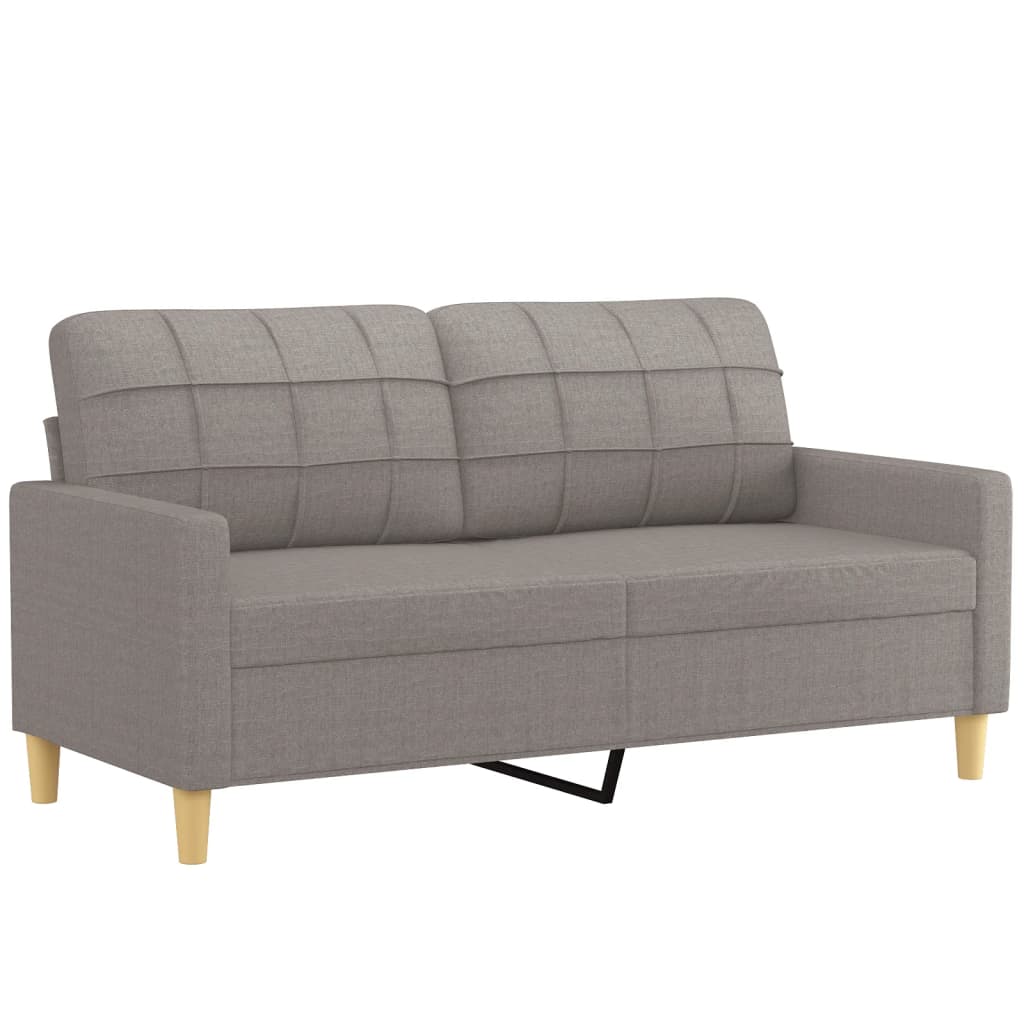 2-dijelni set sofa s jastucima smeđesivi od tkanine