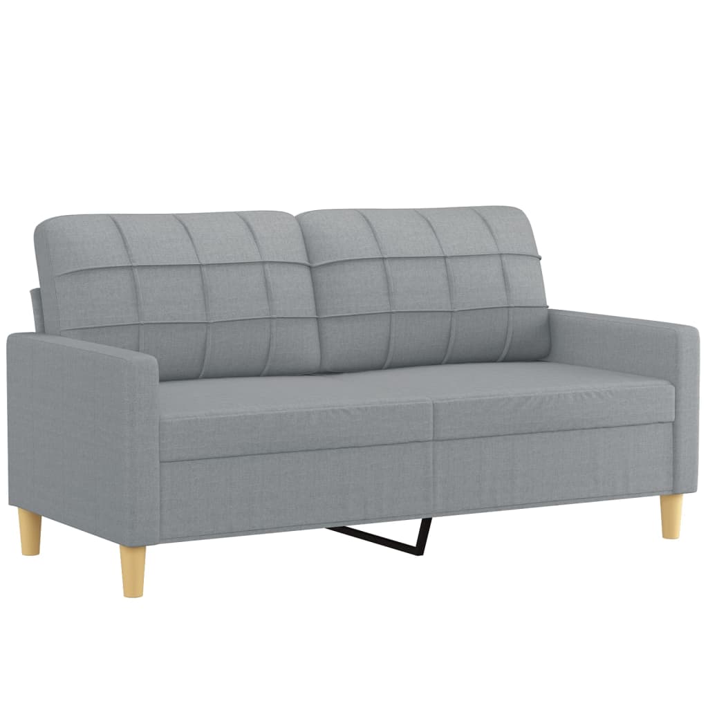 3-dijelni set sofa s jastucima svjetlosivi od tkanine