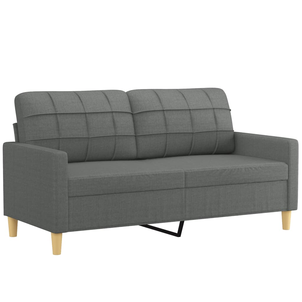 3-dijelni set sofa s jastucima tamnosivi od tkanine