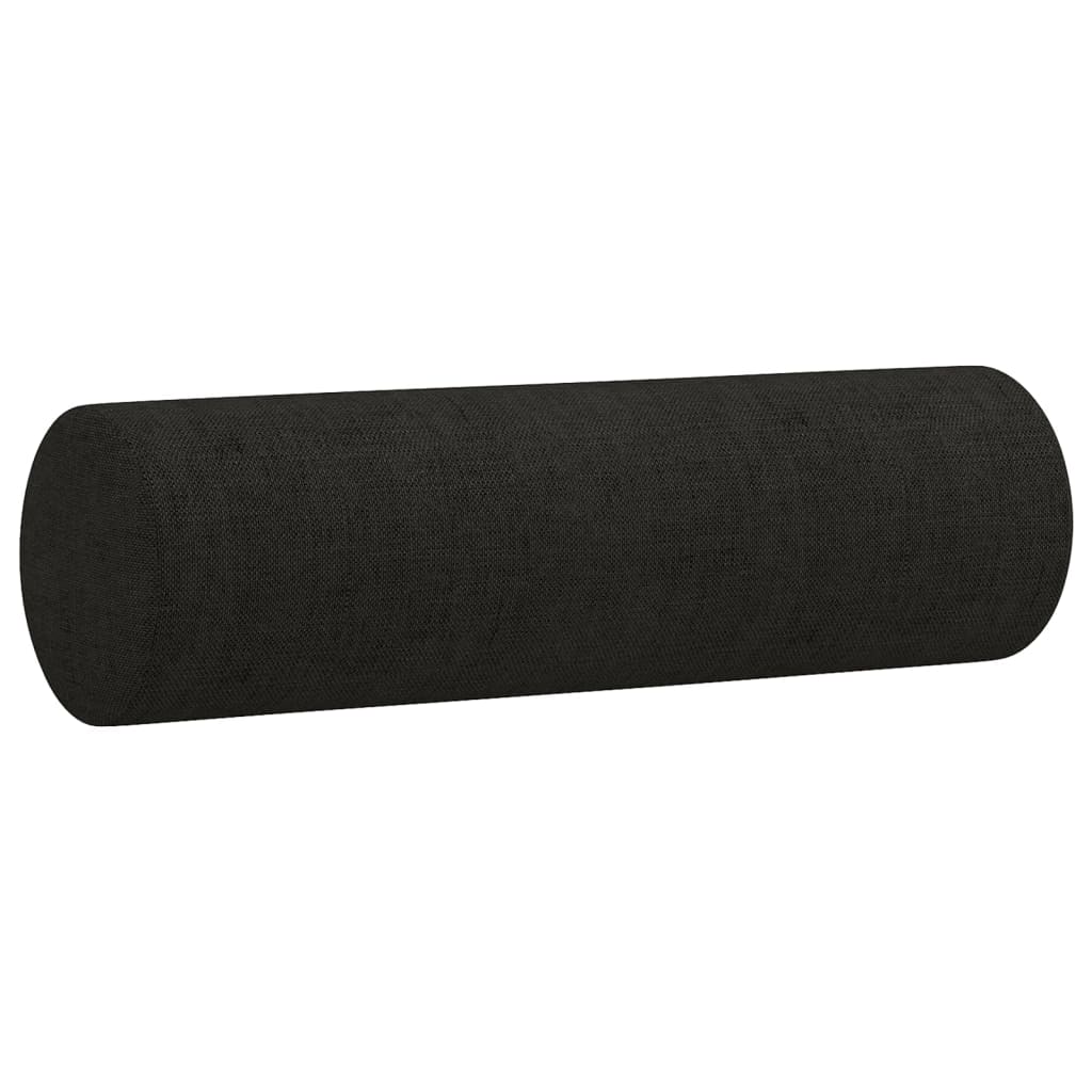 3-dijelni set sofa s jastucima crni od mikrovlakana
