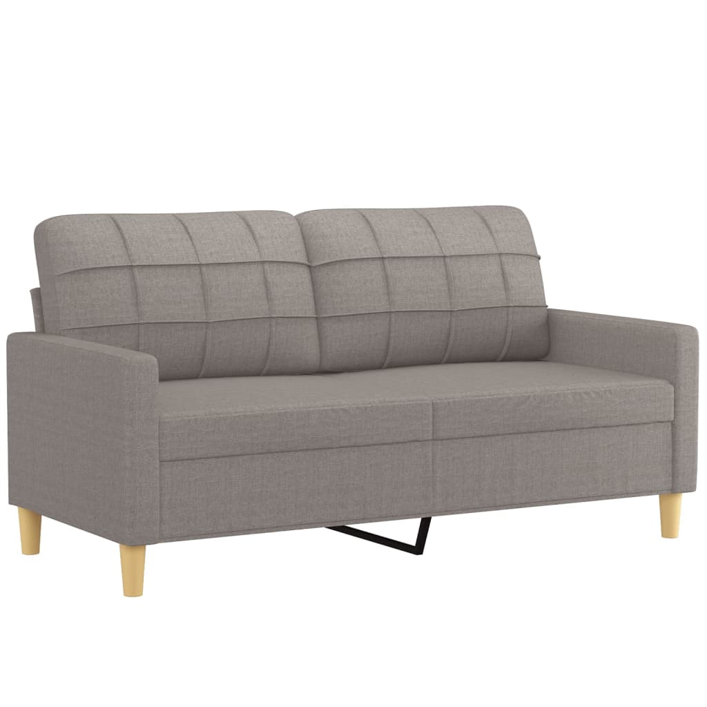 3-dijelni set sofa s jastucima smeđesivi od tkanine