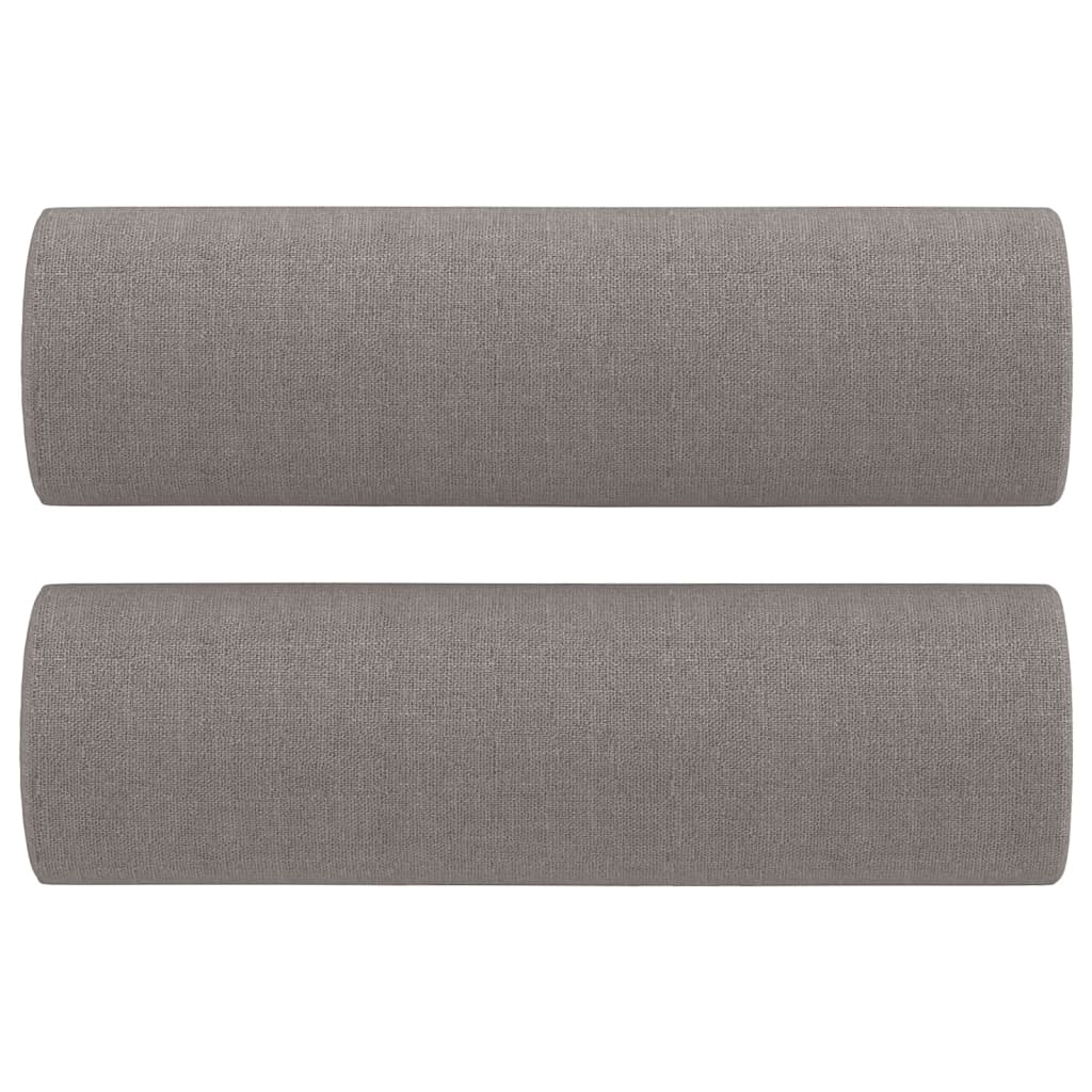 3-dijelni set sofa s jastucima smeđesivi od tkanine