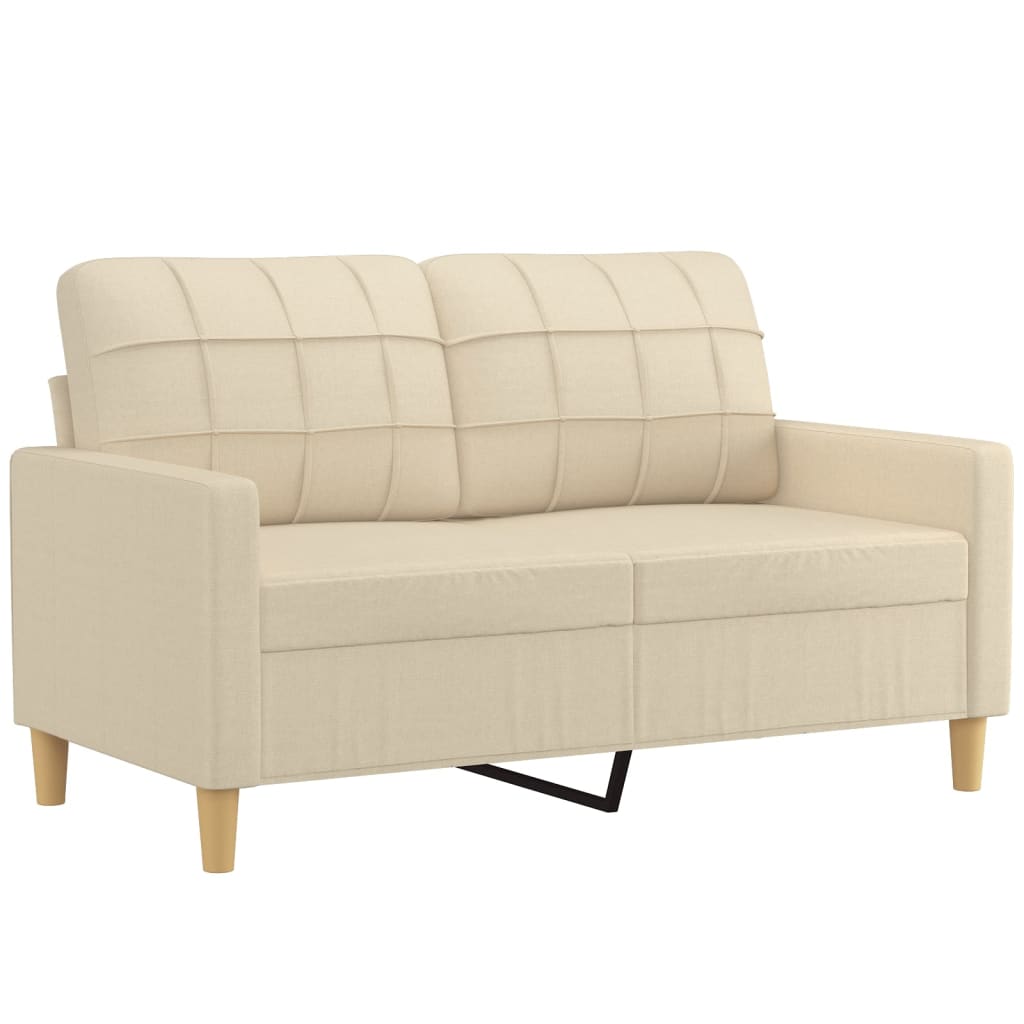 3-dijelni set sofa s jastucima krem od tkanine