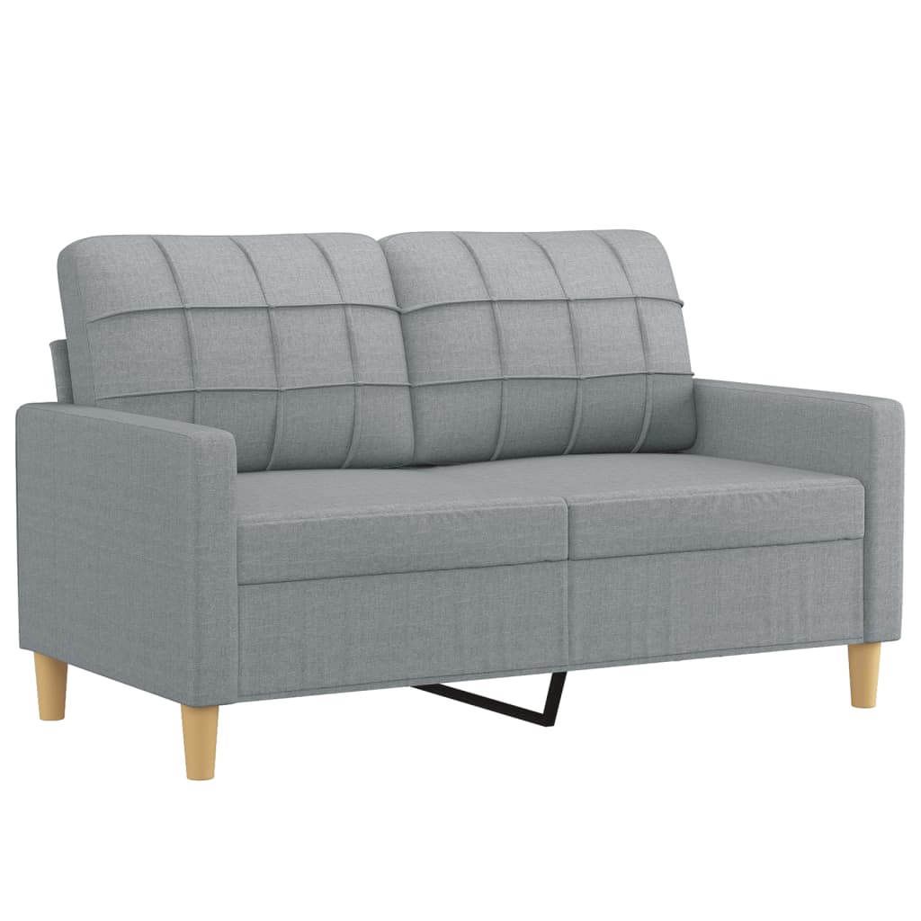 2-dijelni set sofa s jastucima svjetlosivi od tkanine