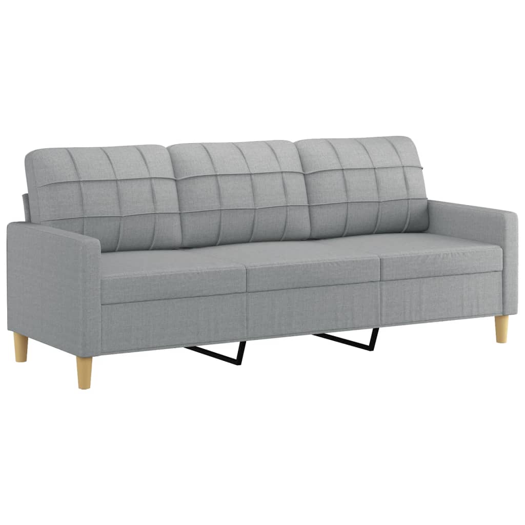 2-dijelni set sofa s jastucima svjetlosivi od tkanine