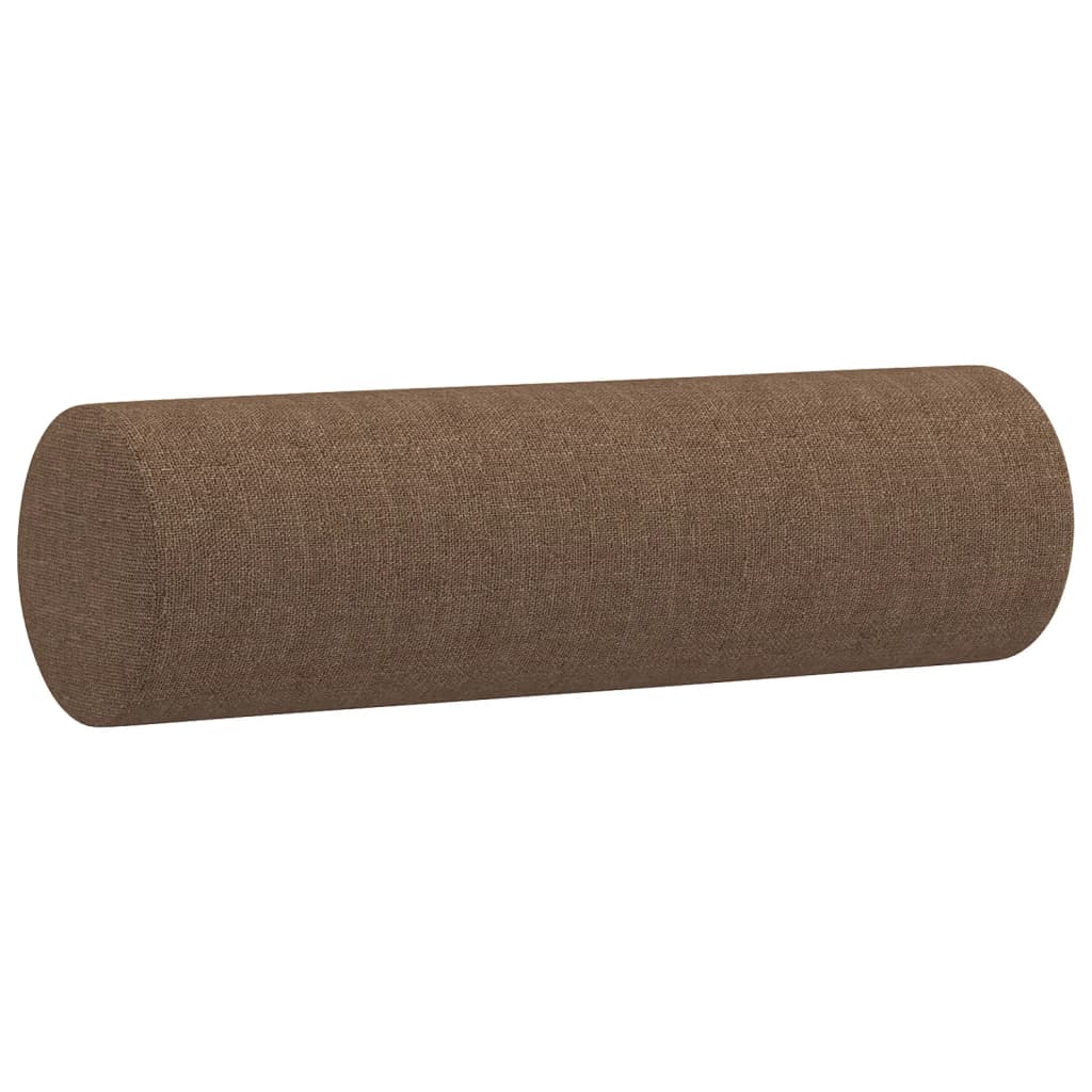 3-dijelni set sofa s jastucima smeđi od tkanine
