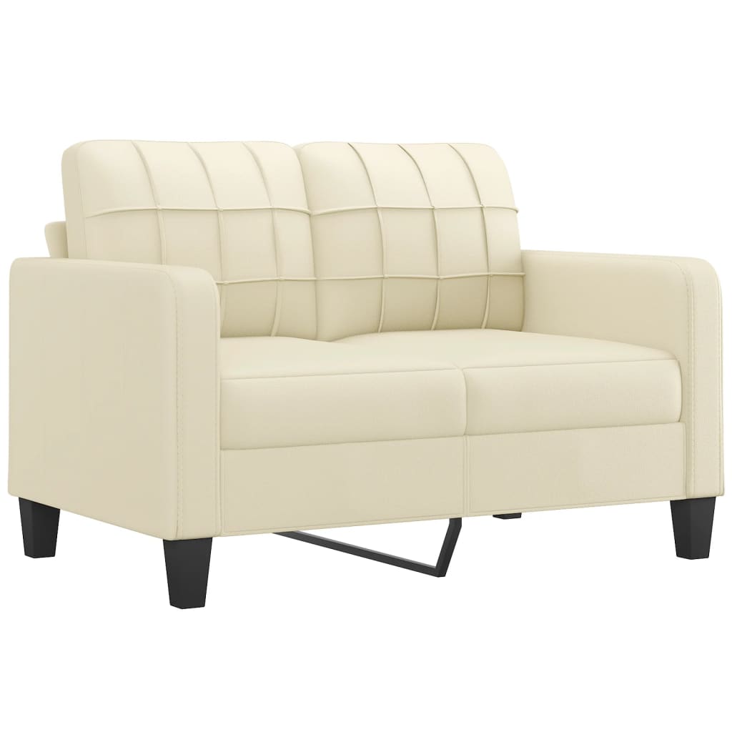 4-dijelni set sofa s jastucima krem od umjetne kože