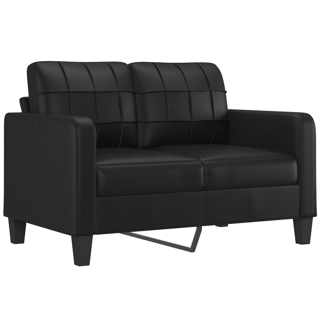 3-dijelni set sofa s jastucima crna od umjetne kože