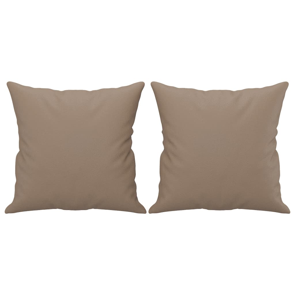 3-dijelni set sofa s jastucima boja cappuccina od umjetne kože