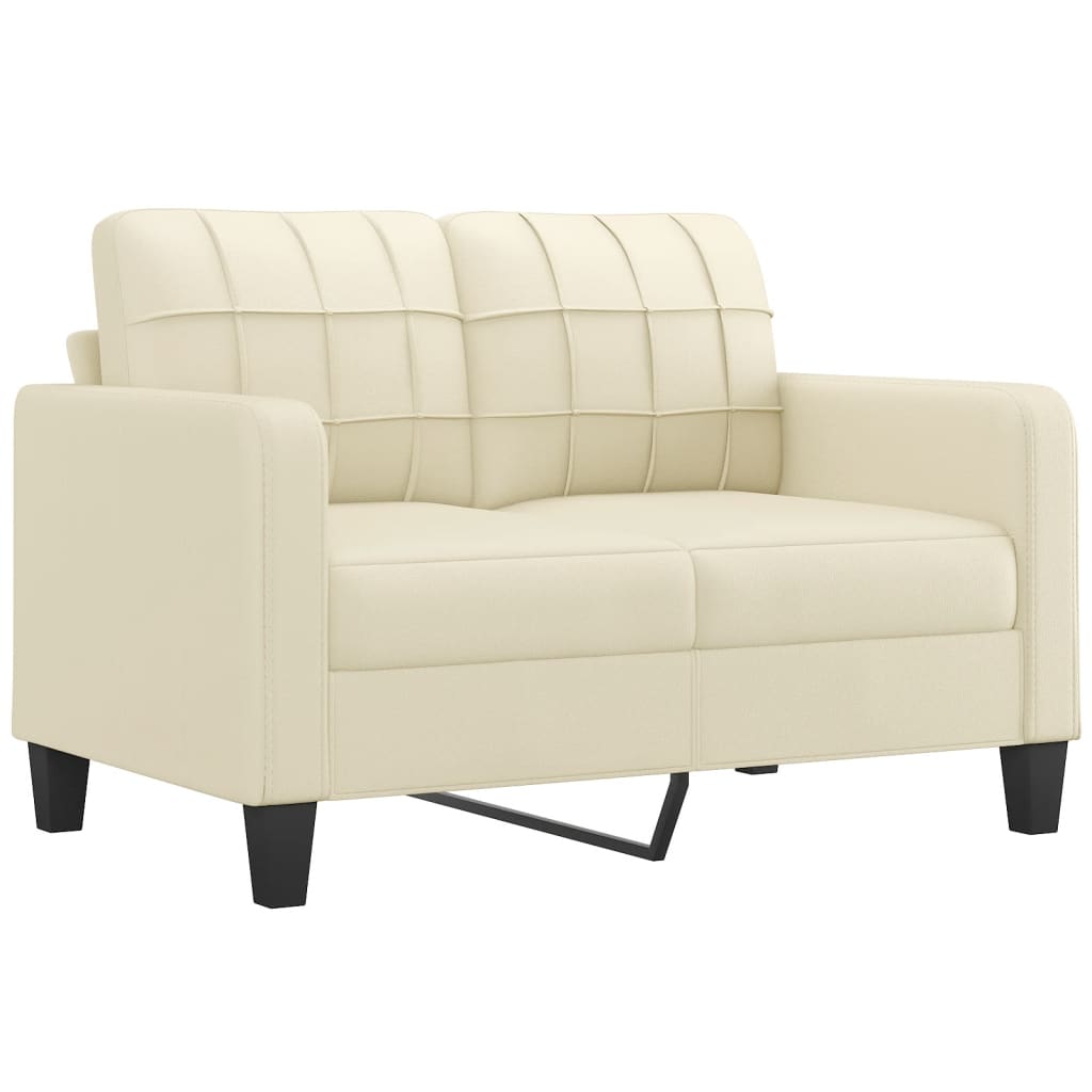 4-dijelni set sofa s jastucima krem od umjetne kože