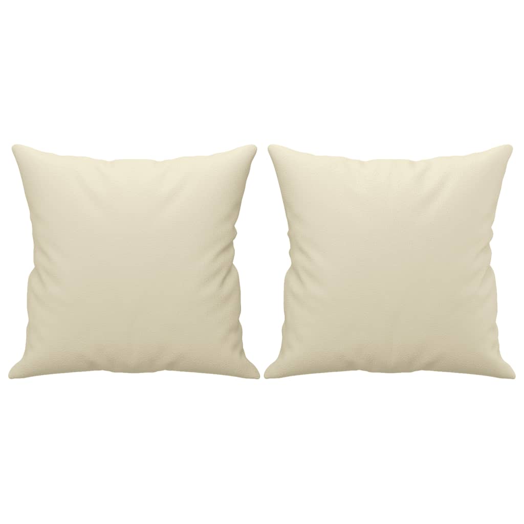 4-dijelni set sofa s jastucima krem od umjetne kože