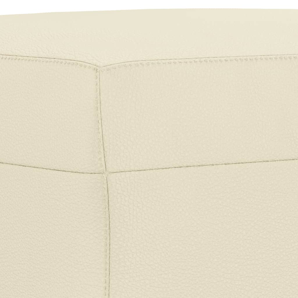 4-dijelni set sofa s jastucima krem od umjetne kože