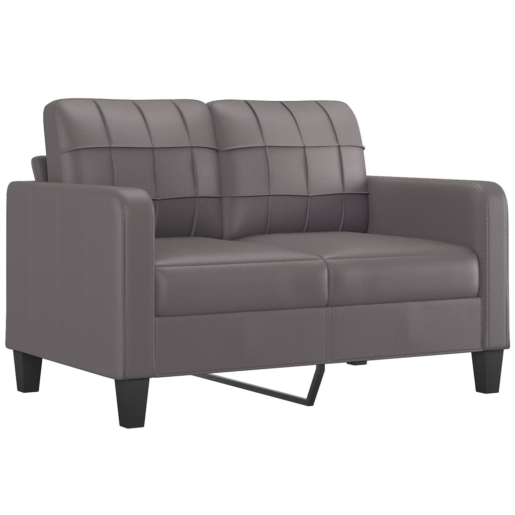 2-dijelni set sofa s jastucima sivi od umjetne kože