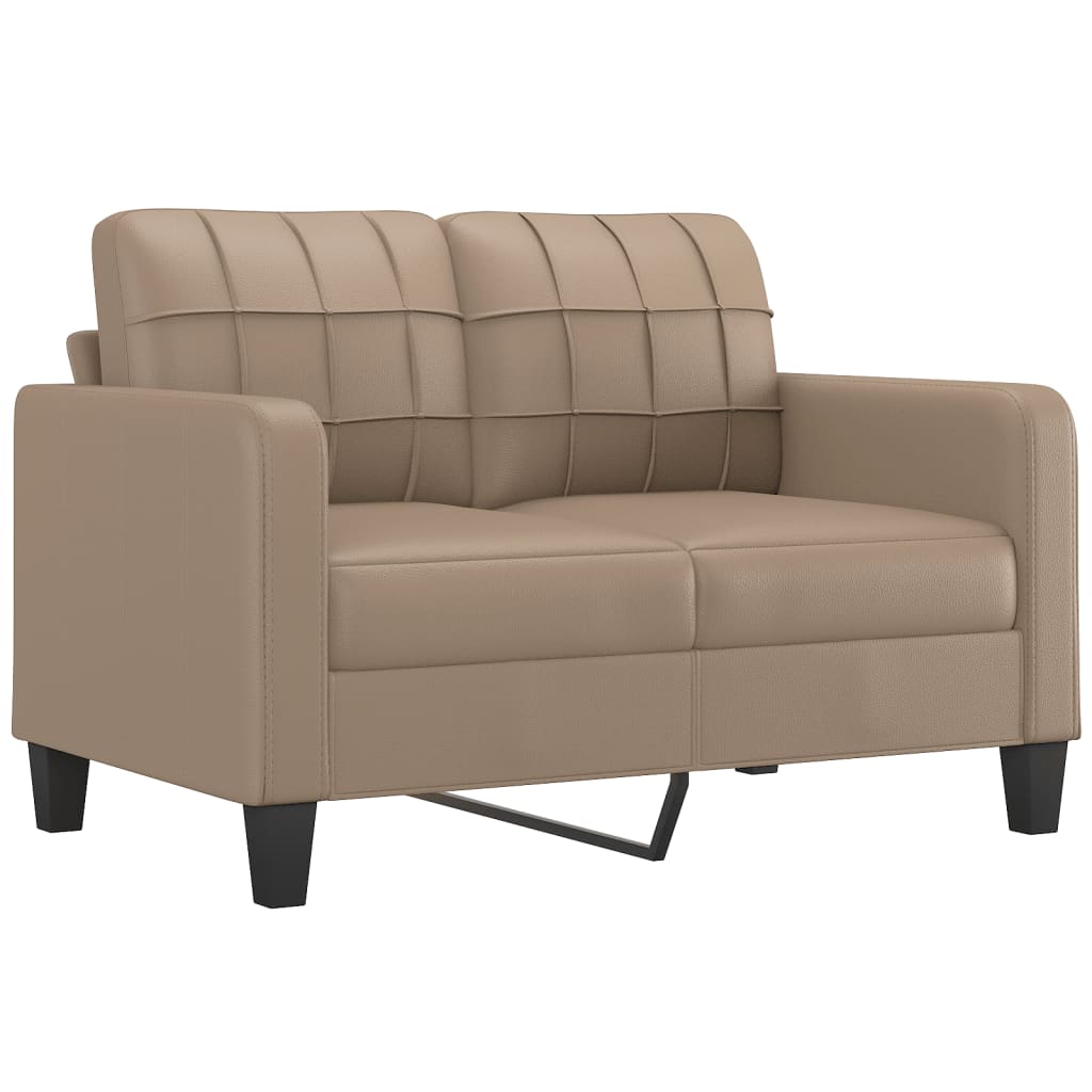 3-dijelni set sofa s jastucima boja cappuccina od umjetne kože