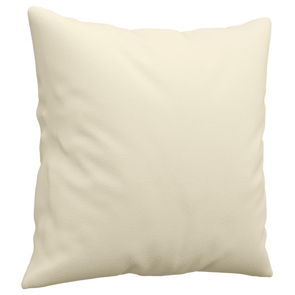 2-dijelni set sofa s jastucima krem od umjetne kože