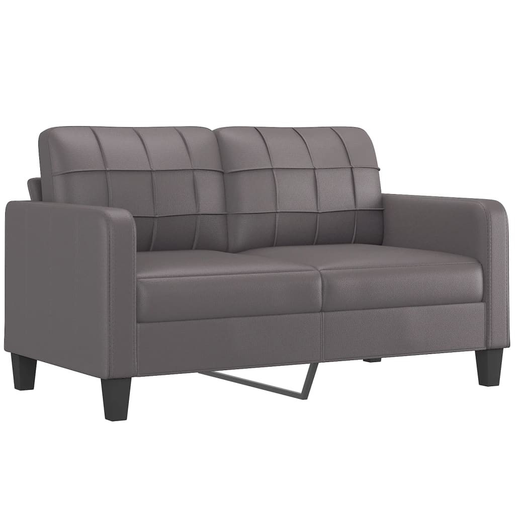 2-dijelni set sofa s jastucima sivi od umjetne kože