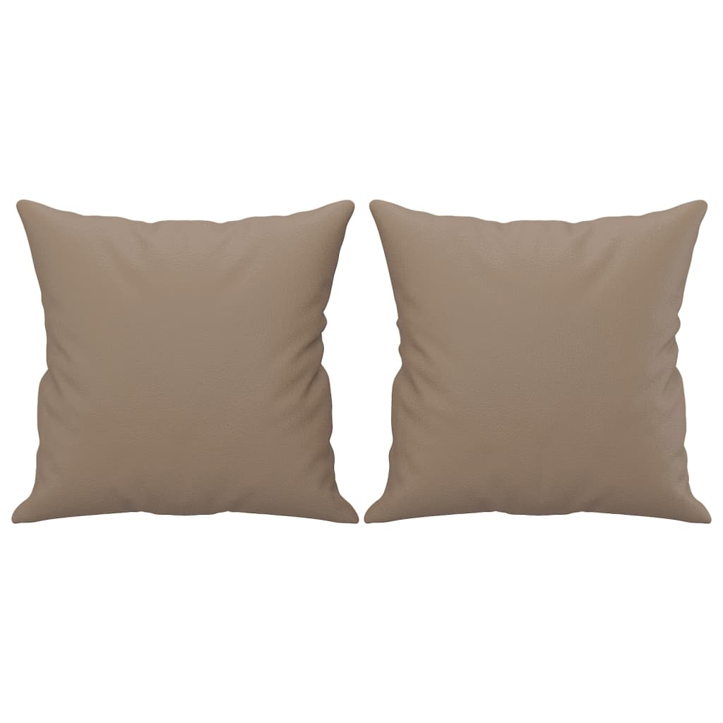 2-dijelni set sofa s jastucima boja cappuccina od umjetne kože