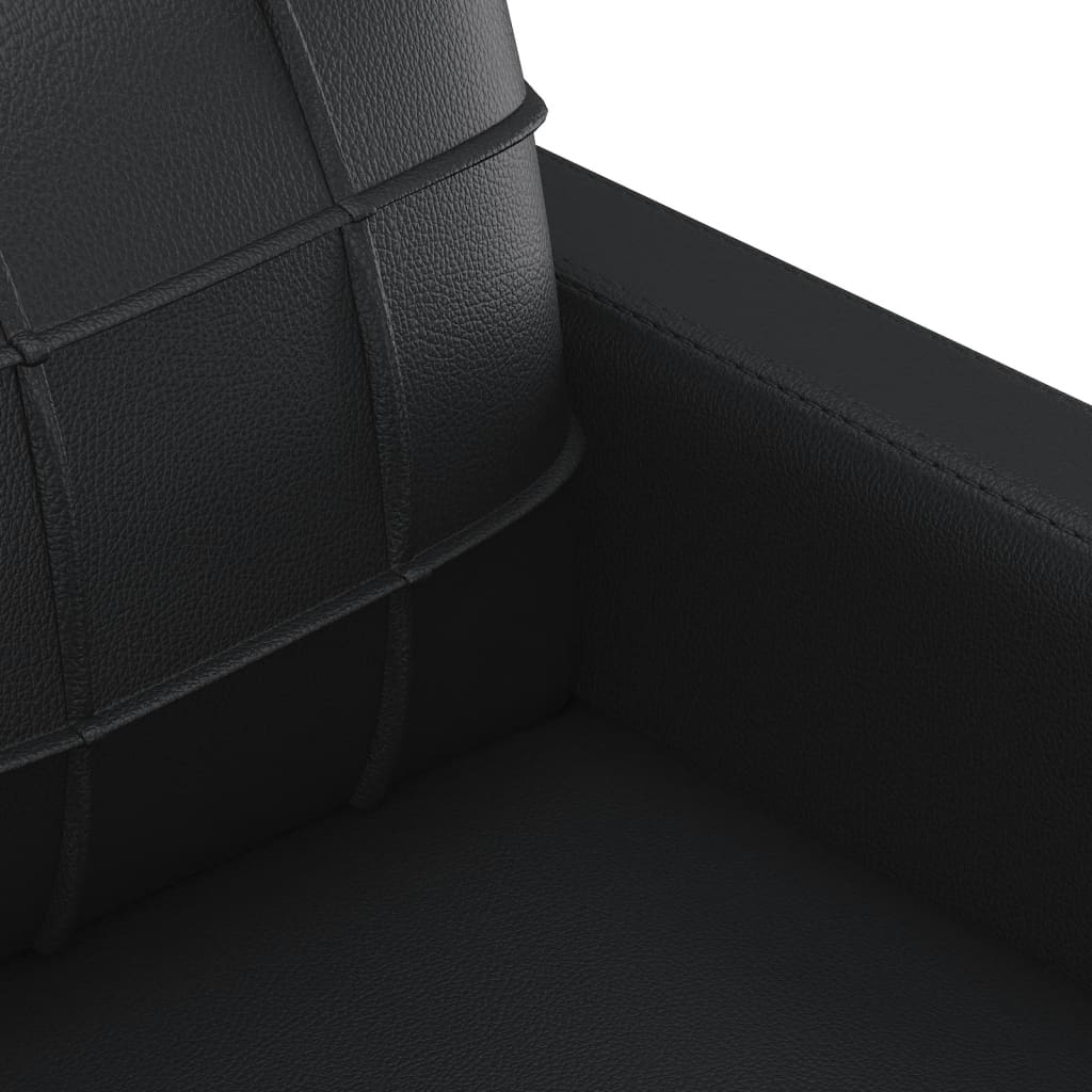 3-dijelni set sofa s jastucima crna od umjetne kože