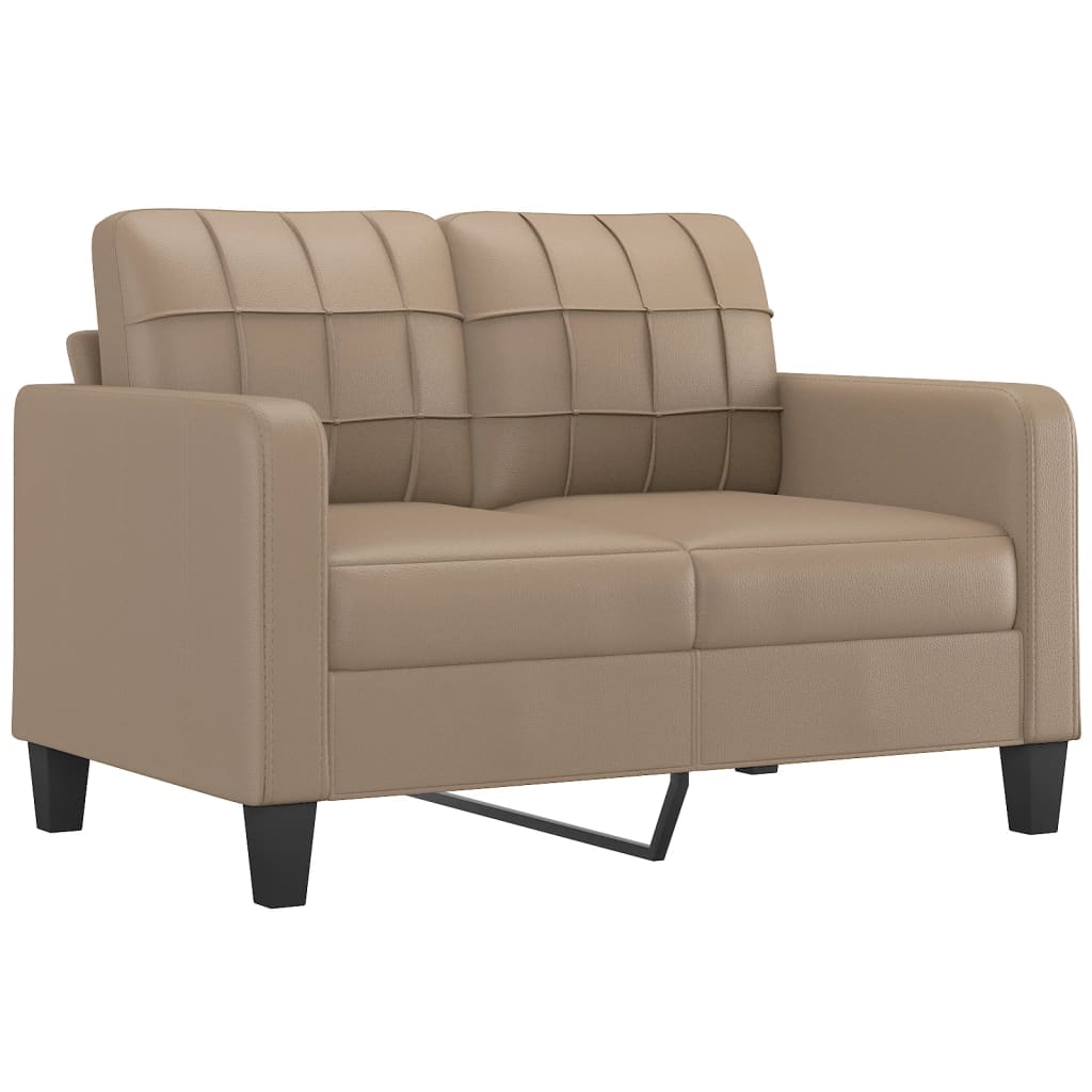 2-dijelni set sofa s jastucima boja cappuccina od umjetne kože