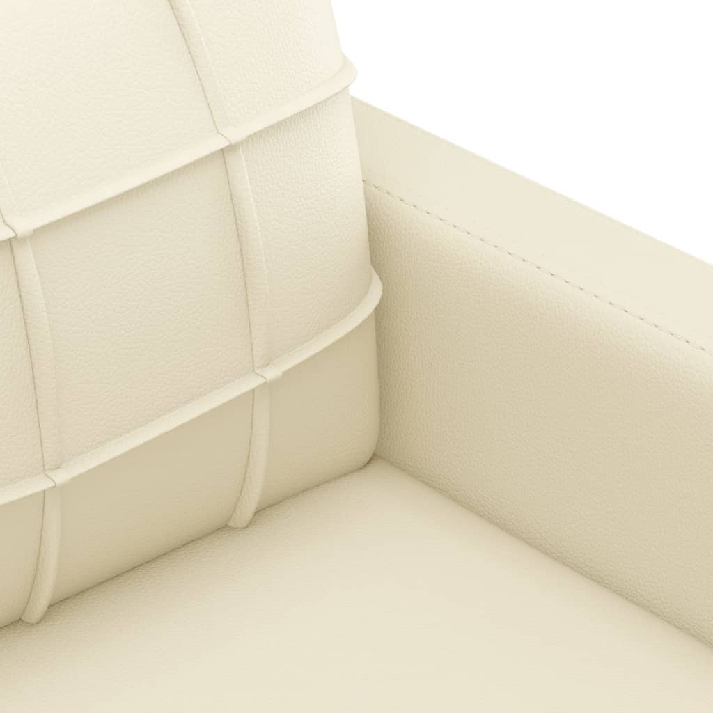 2-dijelni set sofa s jastucima krem od umjetne kože