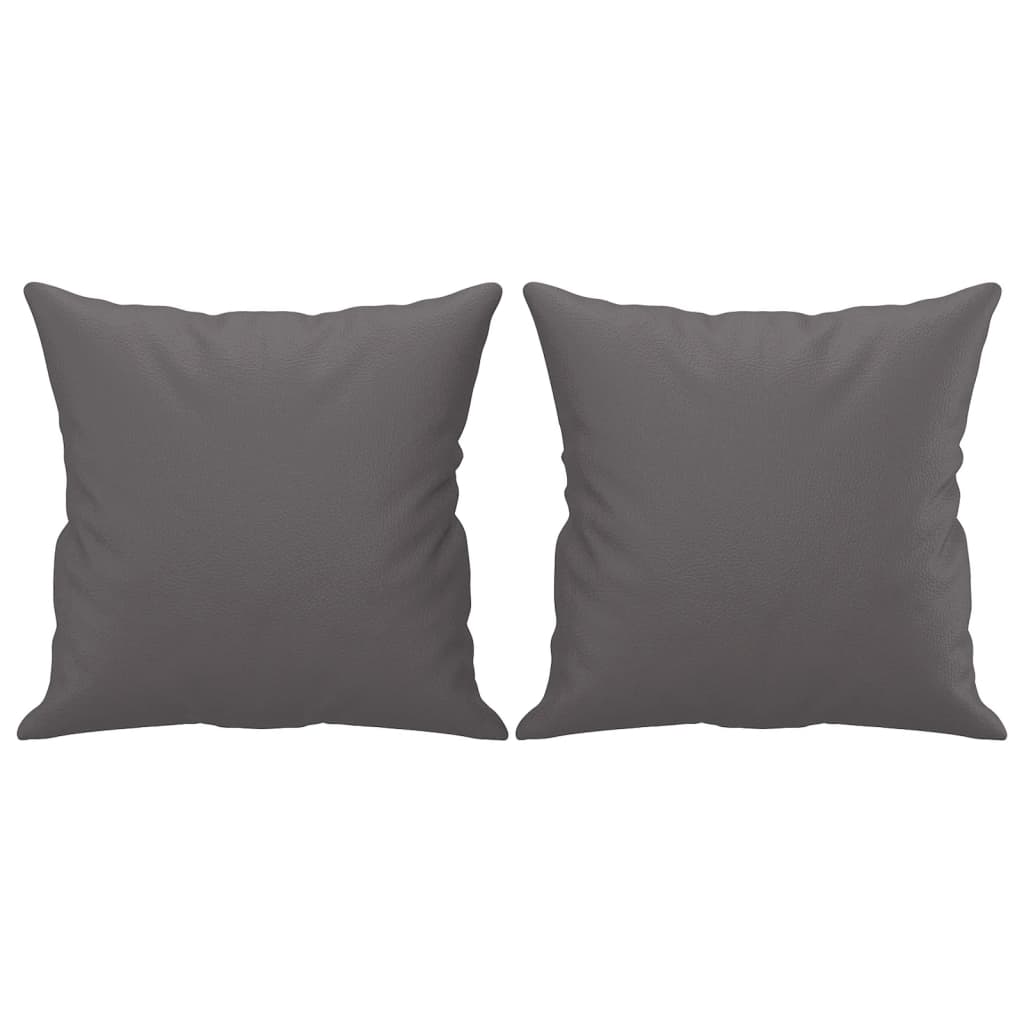 2-dijelni set sofa s jastucima sivi od umjetne kože
