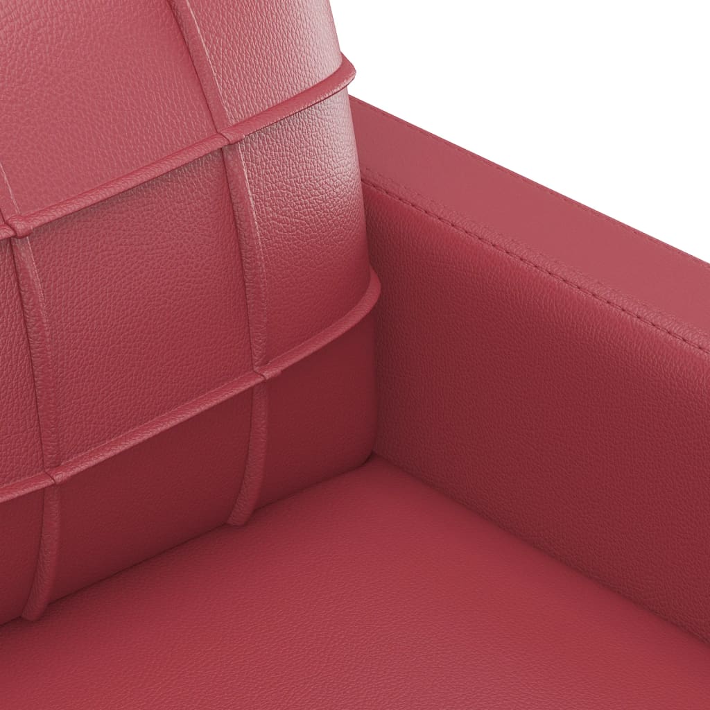 2-dijelni set sofa s jastucima boja vina od umjetne kože